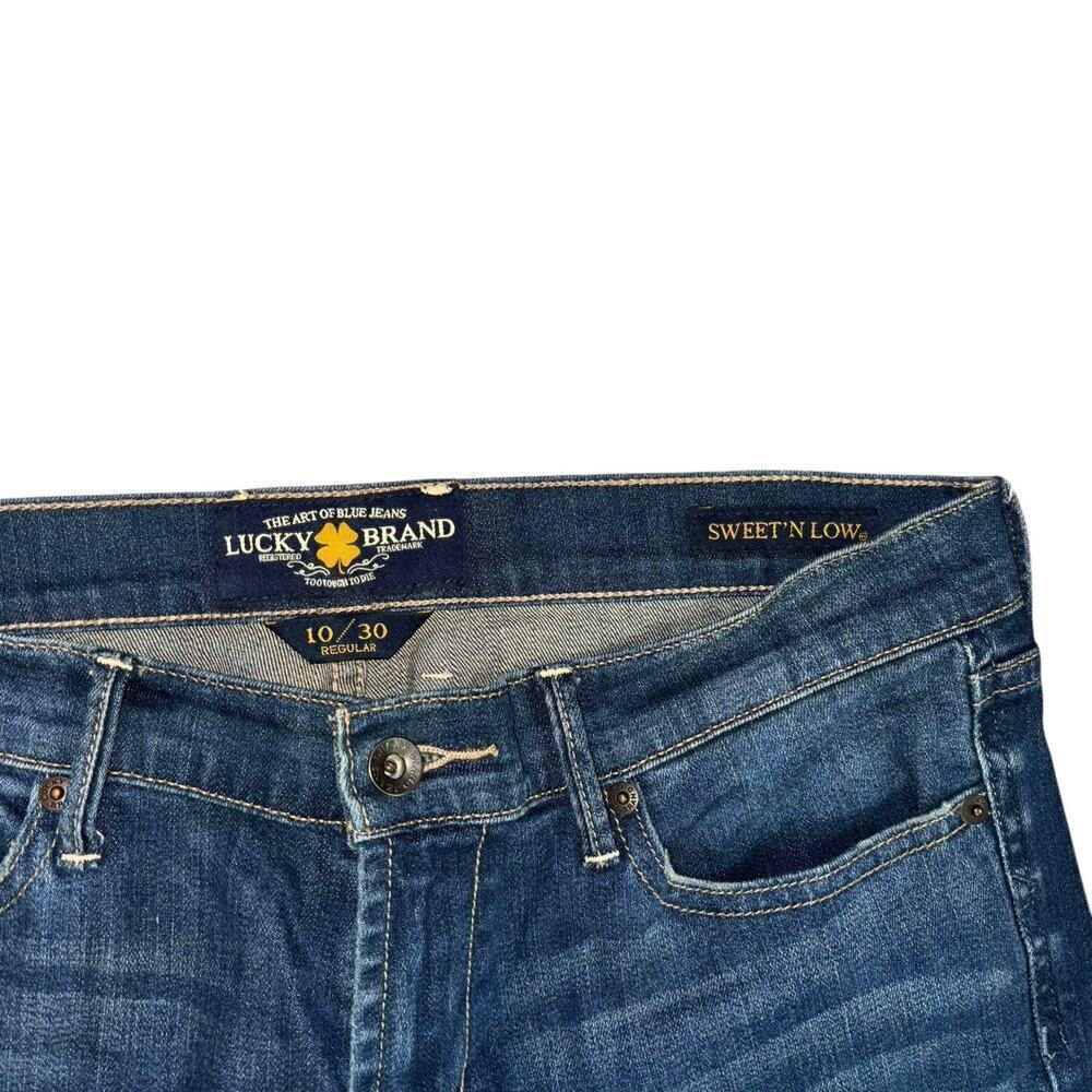 Lucky Brand Dark Wash Flared Sweet Low Rise Jeans Women's 10 Preppy Classic Y2K - Picture 6 of 10